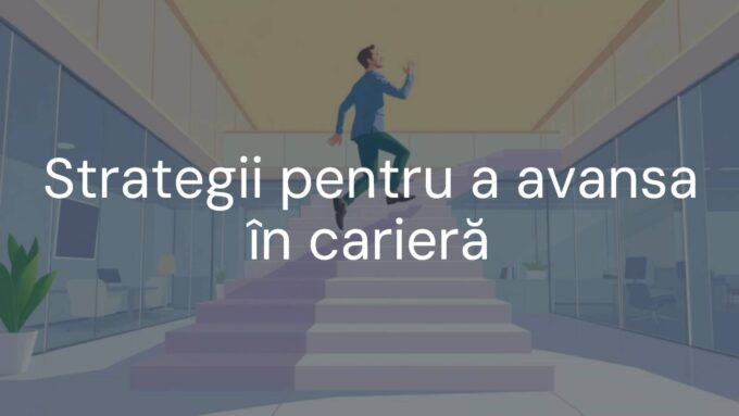 A professional climbing a staircase made of career milestones, modern office background, motivational and bright, illustrative style.