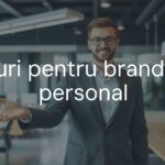 A professional person confidently presenting a personal brand strategy, modern office background, sleek and clean design, professional and inspiring vibe, realistic.