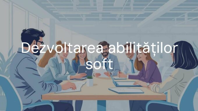 A diverse group of professionals collaborating in a modern office, teamwork, communication, positive atmosphere, professional growth, illustrative style.