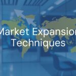 Business growth concept, global market expansion map with arrows, modern office backdrop, blue and gold tones, corporate and dynamic vibe.