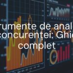 Business competition analysis tools on a digital screen, glowing data charts, graphs, and metrics, with a modern, professional vibe, sleek and futuristic.
