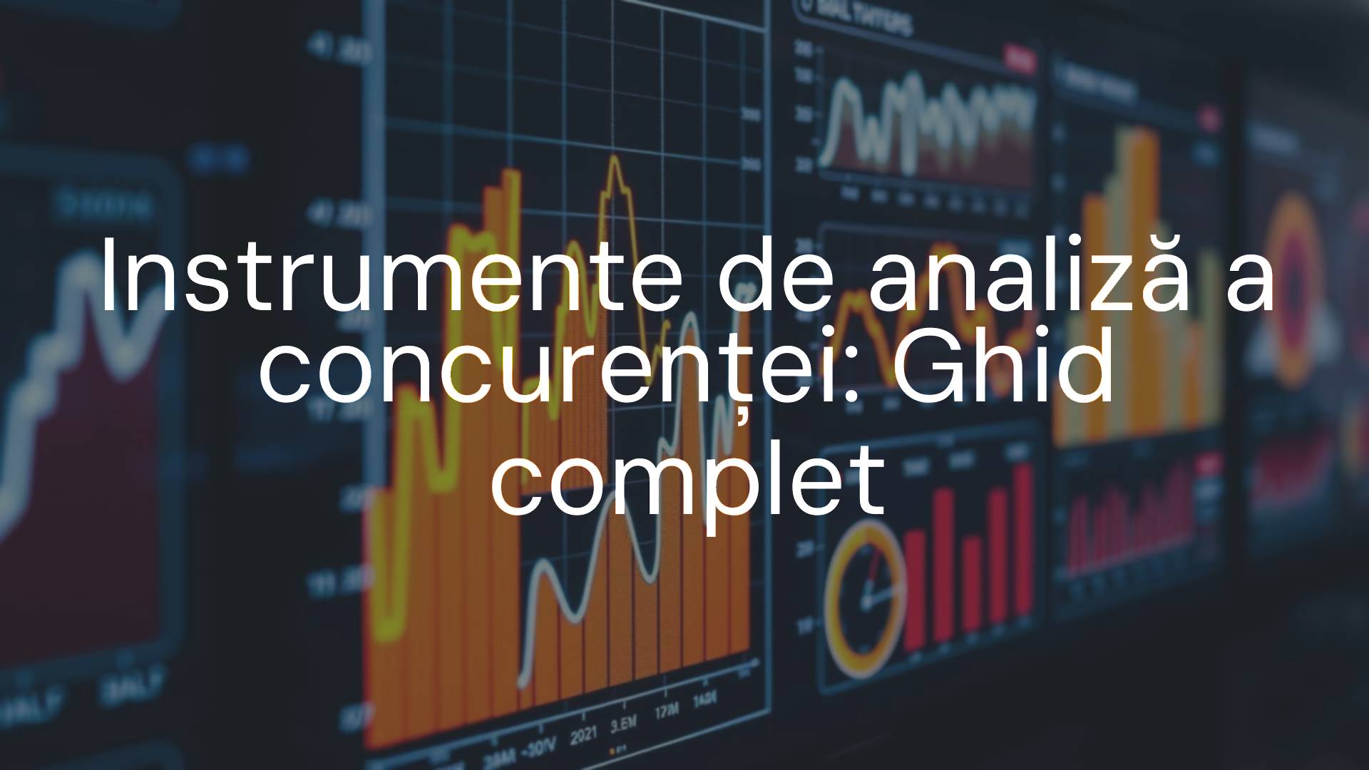 Business competition analysis tools on a digital screen, glowing data charts, graphs, and metrics, with a modern, professional vibe, sleek and futuristic.