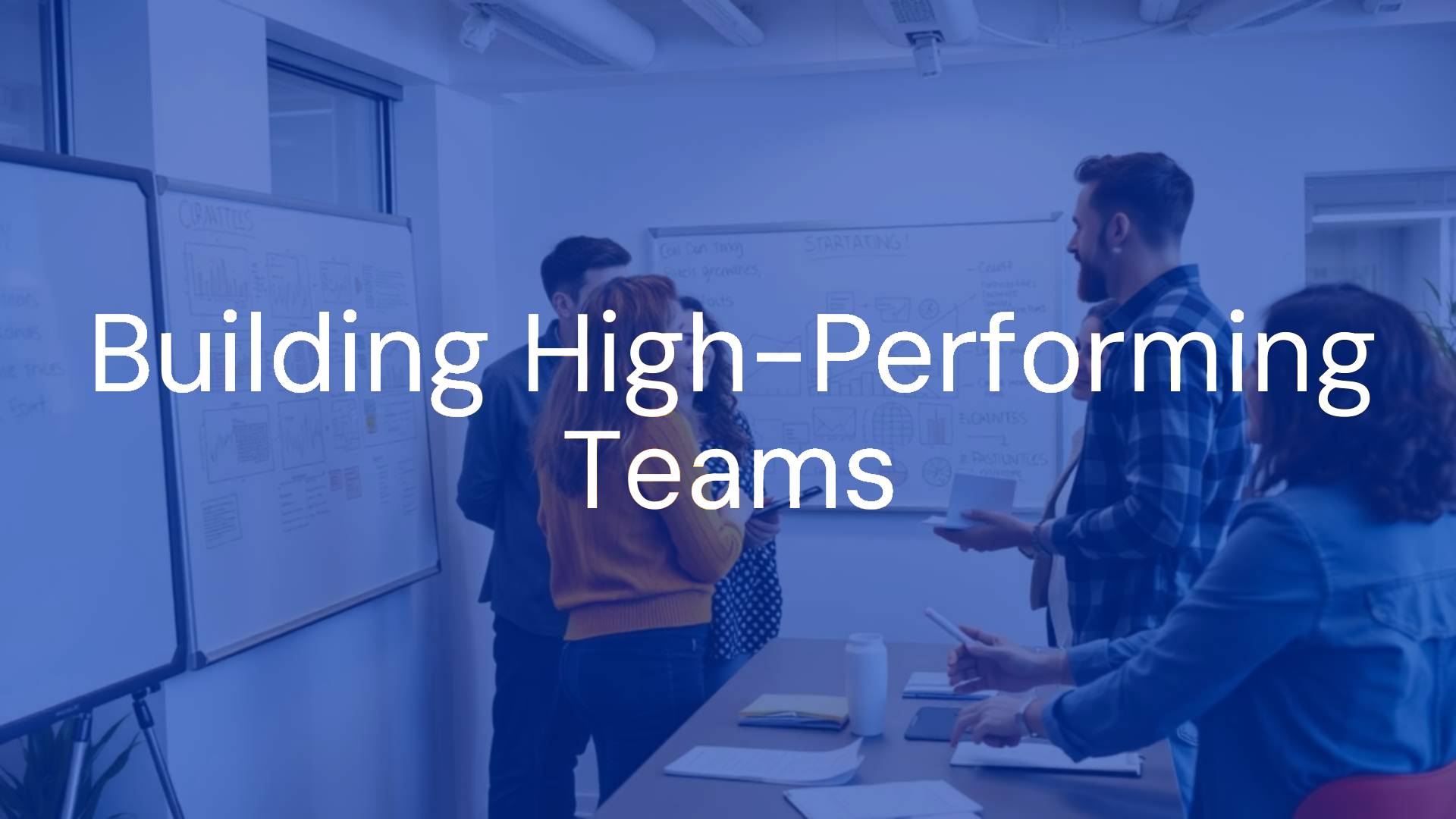 A diverse team collaborating in a modern office, whiteboard with strategy diagrams, vibrant and energetic atmosphere, realistic.