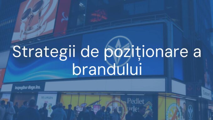 A sleek, modern logo on a glowing digital billboard in a crowded city street, symbolizing strong brand positioning, vibrant colors, professional style.