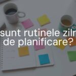 A well-organized desk with a planner, colorful sticky notes, a cup of coffee, and a laptop, morning sunlight, clean and minimalist style, productivity vibe.