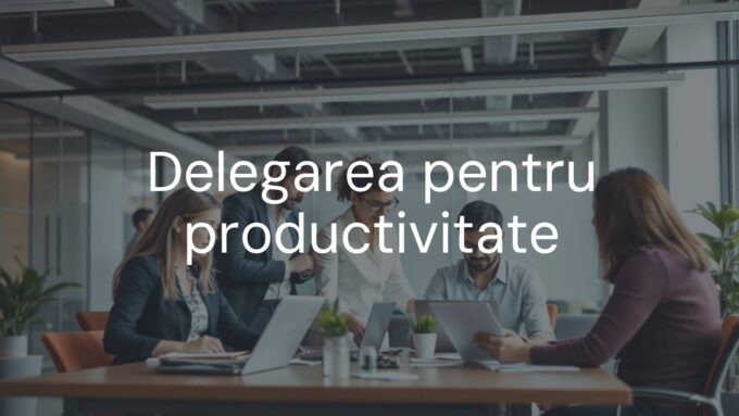A business team collaborating efficiently, modern office setting, clear hierarchy and delegation shown, professional and productive atmosphere, realistic style.