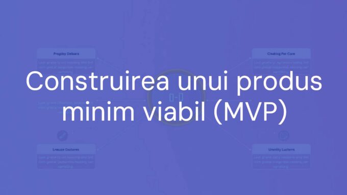 Abstract concept of a minimal viable product (MVP) represented as a simple, sleek prototype with core features highlighted, modern tech vibe, clean background.