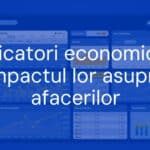 A financial dashboard with key economic indicators, graphs, and charts, modern and professional design, blue and gold color scheme, business context.