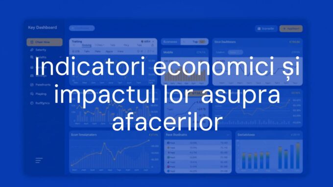 A financial dashboard with key economic indicators, graphs, and charts, modern and professional design, blue and gold color scheme, business context.