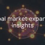 A globe with glowing interconnected nodes representing global markets, modern corporate style, digital illustration, vibrant colors, professional and insightful vibe