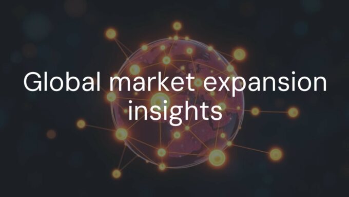 A globe with glowing interconnected nodes representing global markets, modern corporate style, digital illustration, vibrant colors, professional and insightful vibe