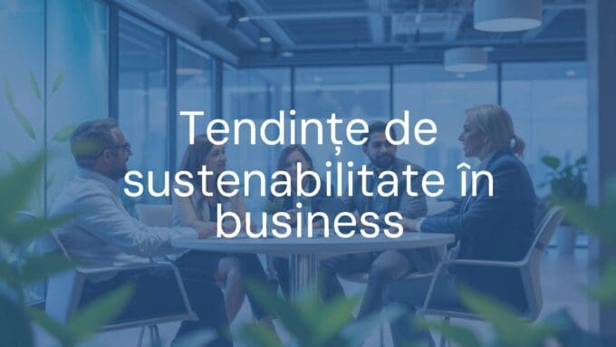 Modern business meeting with sustainable elements, green energy, ESG focus, corporate professionals discussing, bright and optimistic atmosphere, realistic.